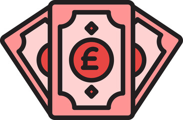 pound currency banknote icon illustration