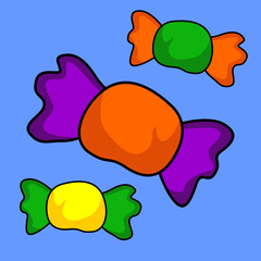 Vector illustration of helloween characters and knick-knacks