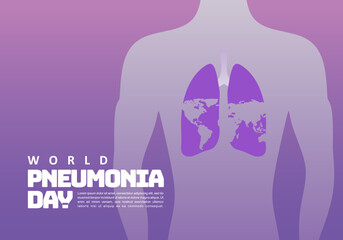 World pneumonia day background with map in world map.