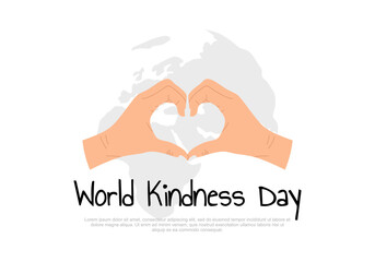 World kindness day background with hand make love symbol.