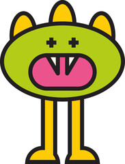 cute and funny monster character illustration