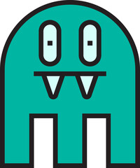 cute and funny monster character illustration