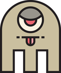 cute and funny monster character illustration