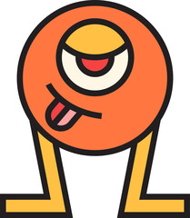 cute and funny monster character illustration