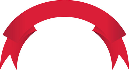 red ribbon semicircular curved down