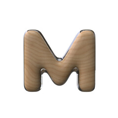 3D letter M wooden style