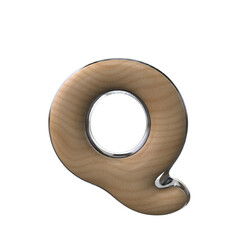 3D letter Q wooden style