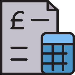 pound bill and calculator icon