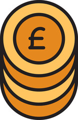 pile of pound currency coins icon