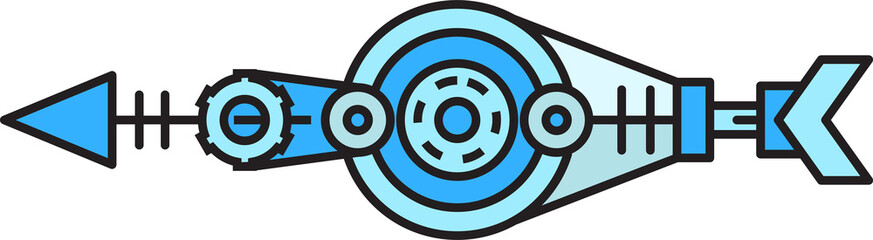 arrow weapon steampunk style illustration