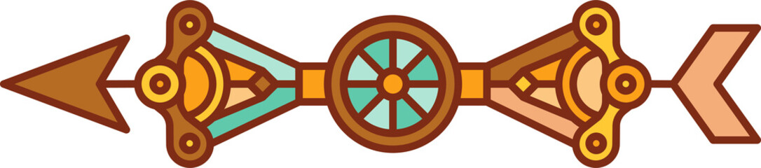 Obraz premium arrow weapon steampunk style illustration
