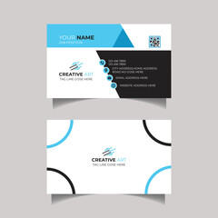 Blue and black corporate business card template