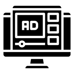 VIDEO ADS glyph icon