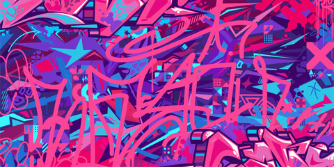 Abstract Urban Street Art Graffiti Style Vector Illustration Background Template