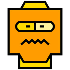 funny robot face avatar illustration