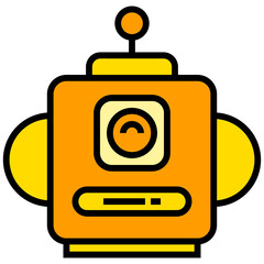 funny robot face avatar illustration