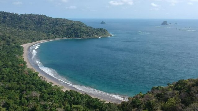Aerial view of tropical beaches in Indonesia that are rarely visited by people