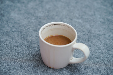 A cup of milk coffee. Drinks at leisure time.