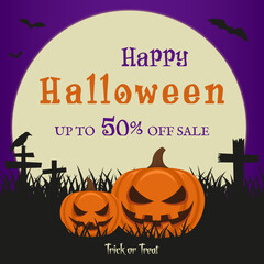 Happy Halloween sale banner.