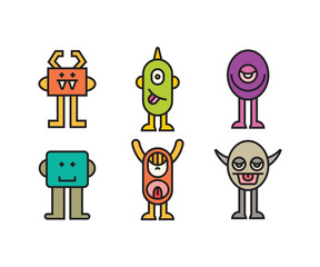 funny monster characters vector illustration