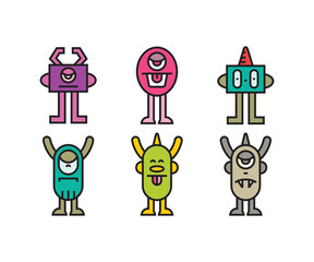 funny monster characters vector illustration