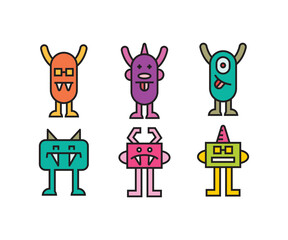funny monster characters vector illustration