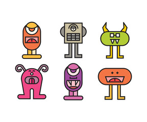 funny monster characters vector illustration