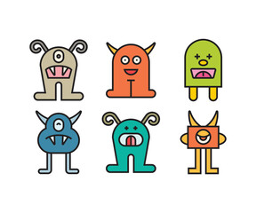 cute monster characters vector illustration