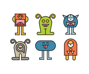 cute monster characters vector illustration