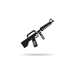 rifle gun icon on white background