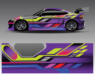 Abstract stripe racing background for wrap vehicle.