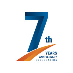 7th Anniversary Logo, Perfect logo design for anniversary celebration, vector illustration