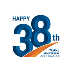 38th Anniversary Logo, Perfect logo design for anniversary celebration, vector illustration