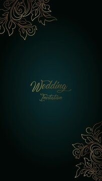 Golden Wedding Invitation Animated Clip