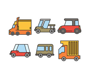 car and transportation icons set vector illustration