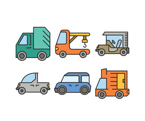 car and transportation icons set vector illustration