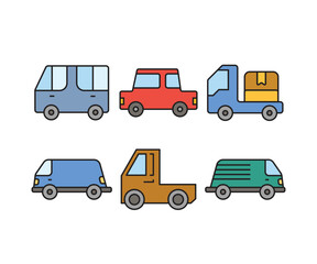 car and transportation icons set vector illustration