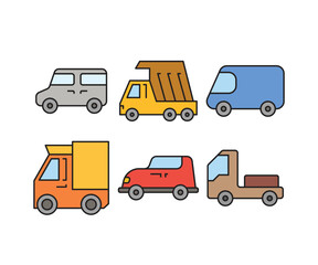 car and transportation icons set vector illustration
