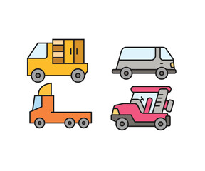 car and transportation icons set vector illustration