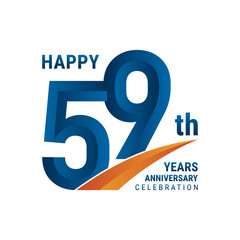 59th Anniversary Logo, Perfect logo design for anniversary celebration, vector illustration