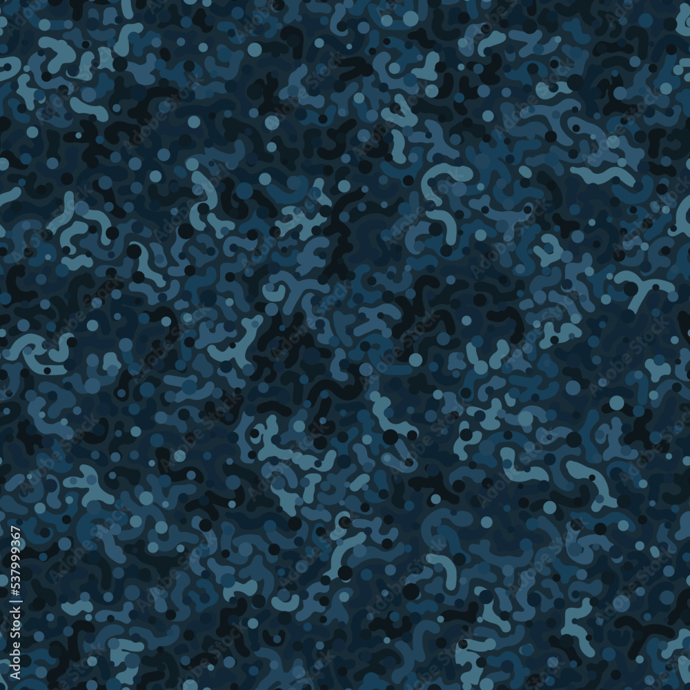 Wall mural Vector hand drawn denim blue purifier fish skin seamless pattern - Wall murals