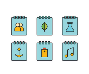 notepad and user interface icons set