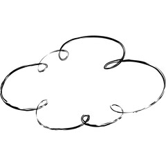 squiggle cloud bubble hand drawn for decoration, website, web, presentation, printing, banner, logo, poster design, etc. - obrazy, fototapety, plakaty