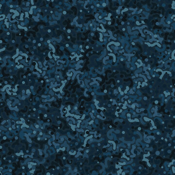 Vector hand drawn denim blue purifier fish skin seamless pattern