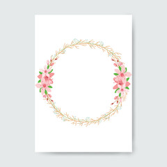 Circle frame made with flowers.