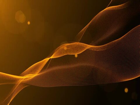 Abstract golden liquid elegant wave  looping 4K background 
