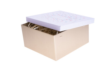 Metal gift box isolated