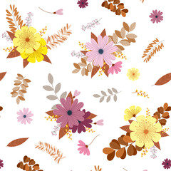 pattern with flowers and leaves