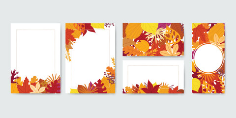 Naklejka premium Square frame made of leaves