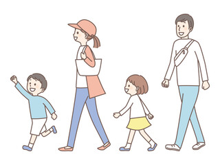 simple illustration of walking people